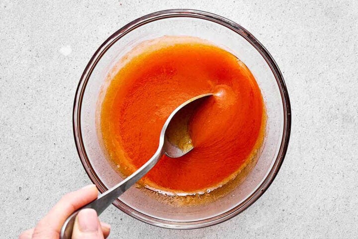 Step three of buffalo cauliflower: make the sauce.