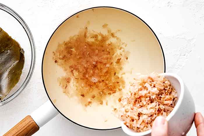 Step one of miso soup: Make dashi.