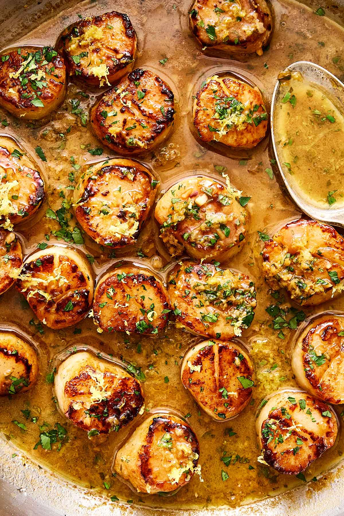 Pan seared scallops.