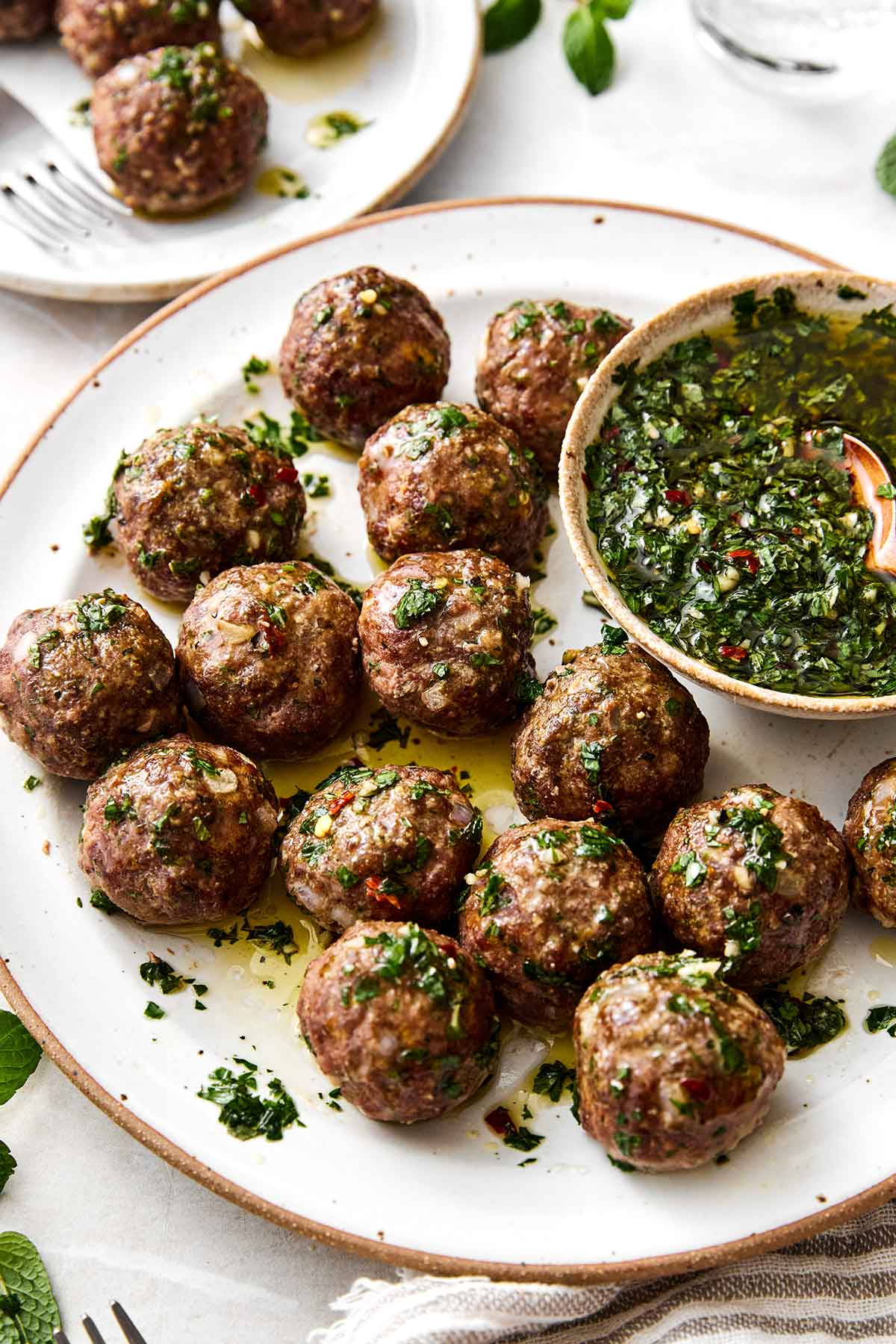 Baked lamb meatball recipe.