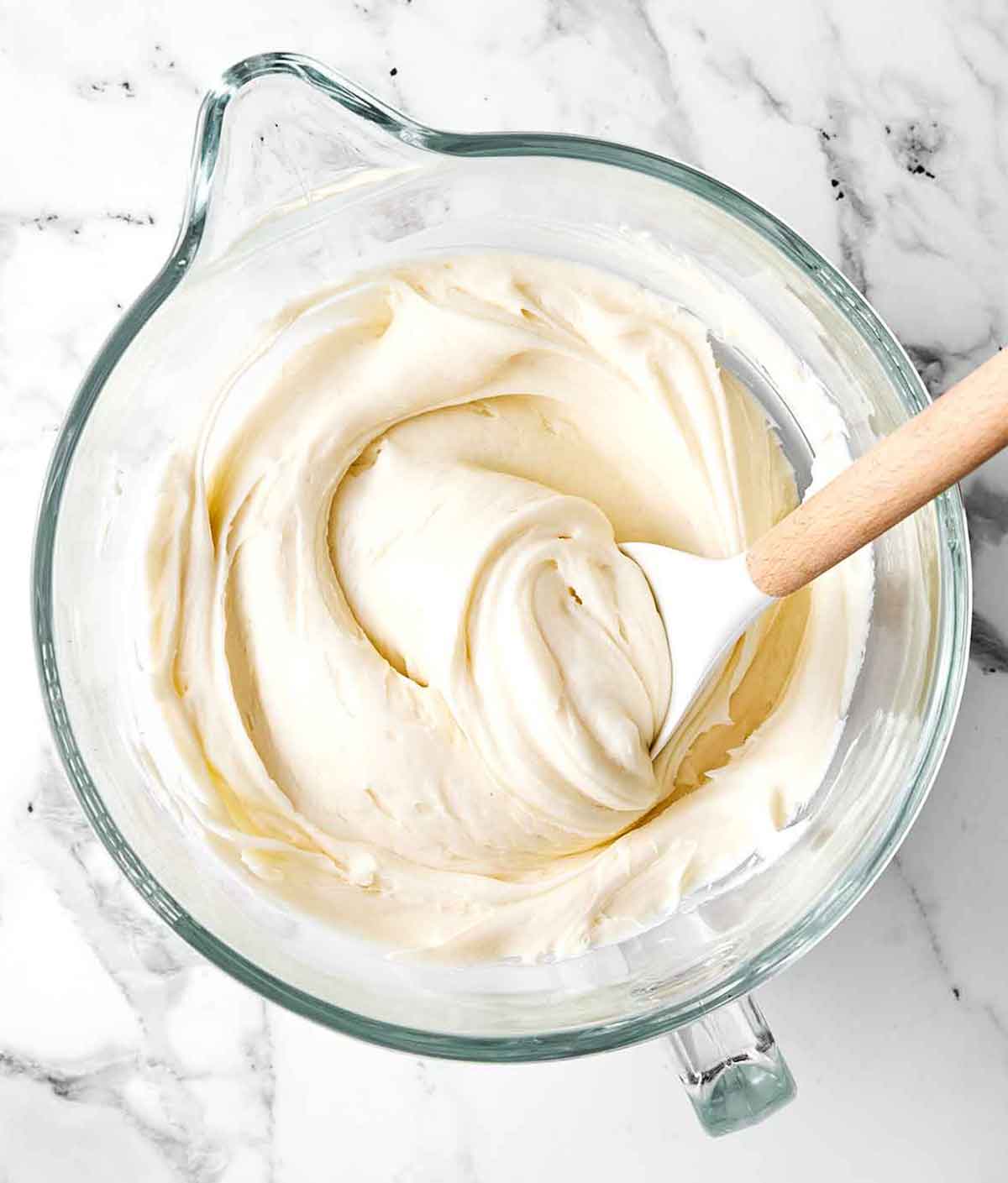 Step four of carrot cake: make the frosting.