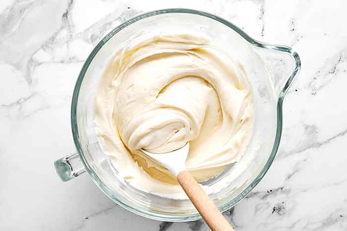 Step four of carrot cake: make the frosting.