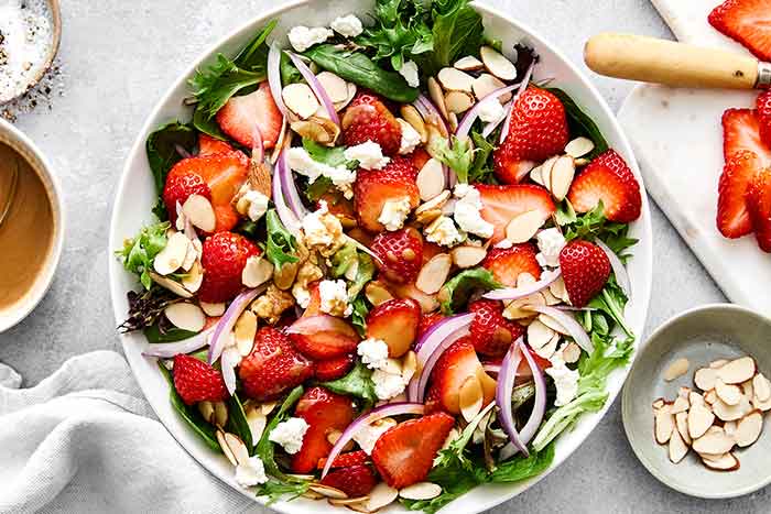 How to make a strawberry salad.