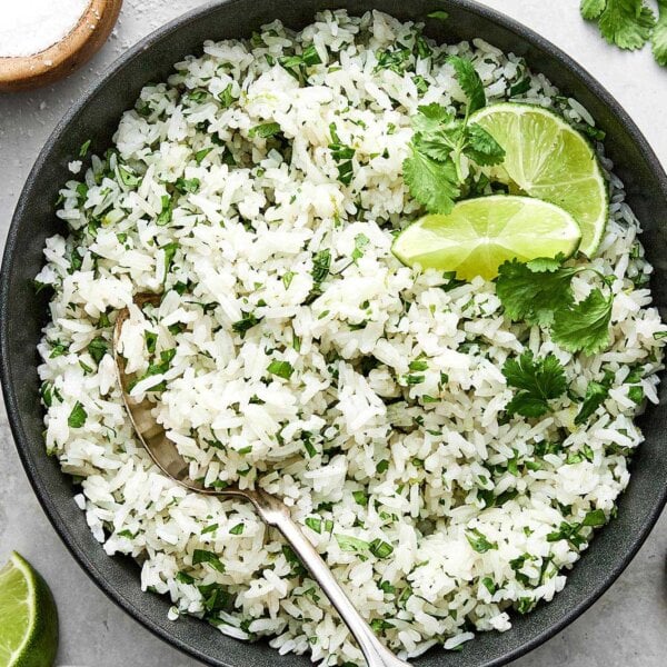 Sides to serve with tacos featuring cilantro lime rice.