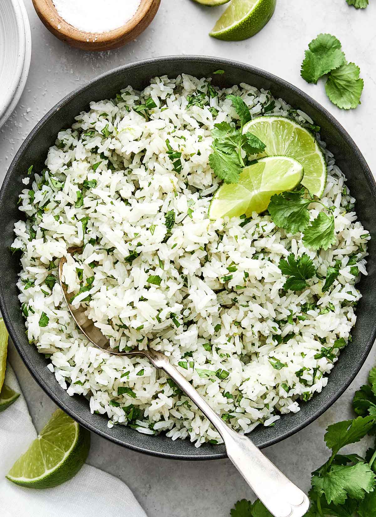 Cilantro lime rice as a side to serve with tacos.