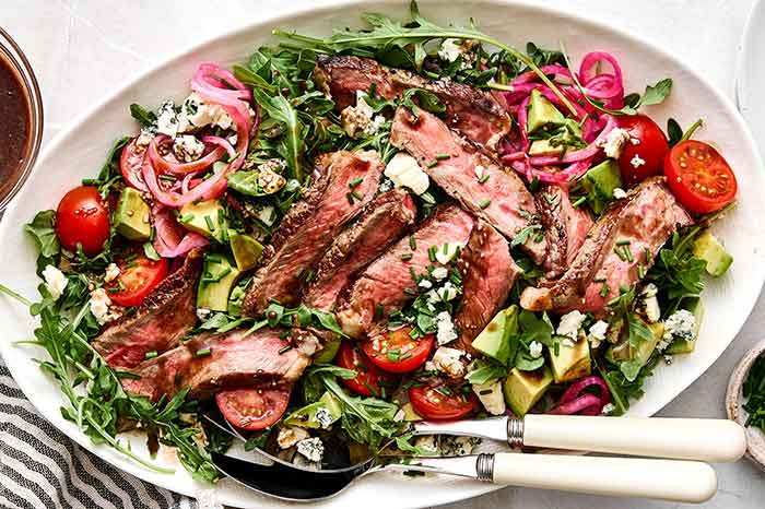 How to make a steak salad.