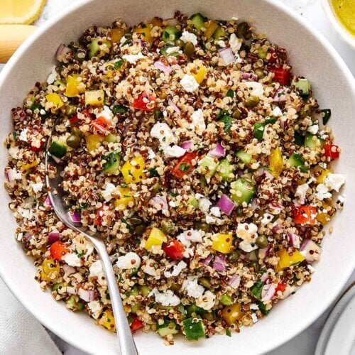 Mediterranean quinoa salad recipe.