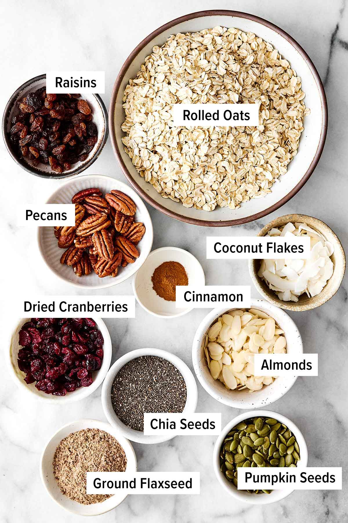 Muesli ingredients.