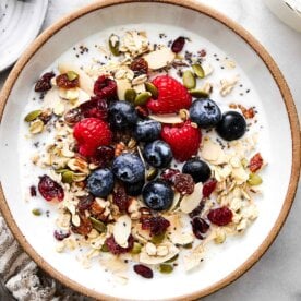 Homemade muesli bowl recipe.