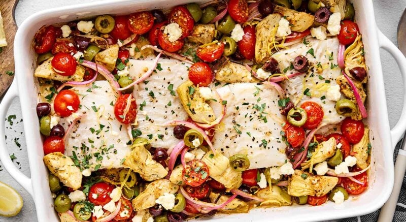Greek baked cod recipe.