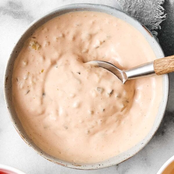 Best copycat In-N-Out sauce in a bowl.