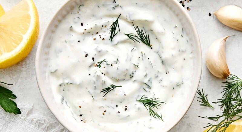 Lemon dill yogurt sauce recipe.
