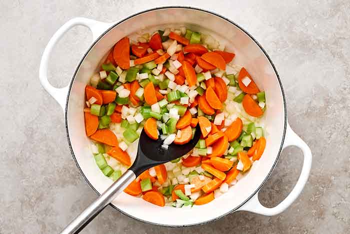 Cookies veggies in a pot.