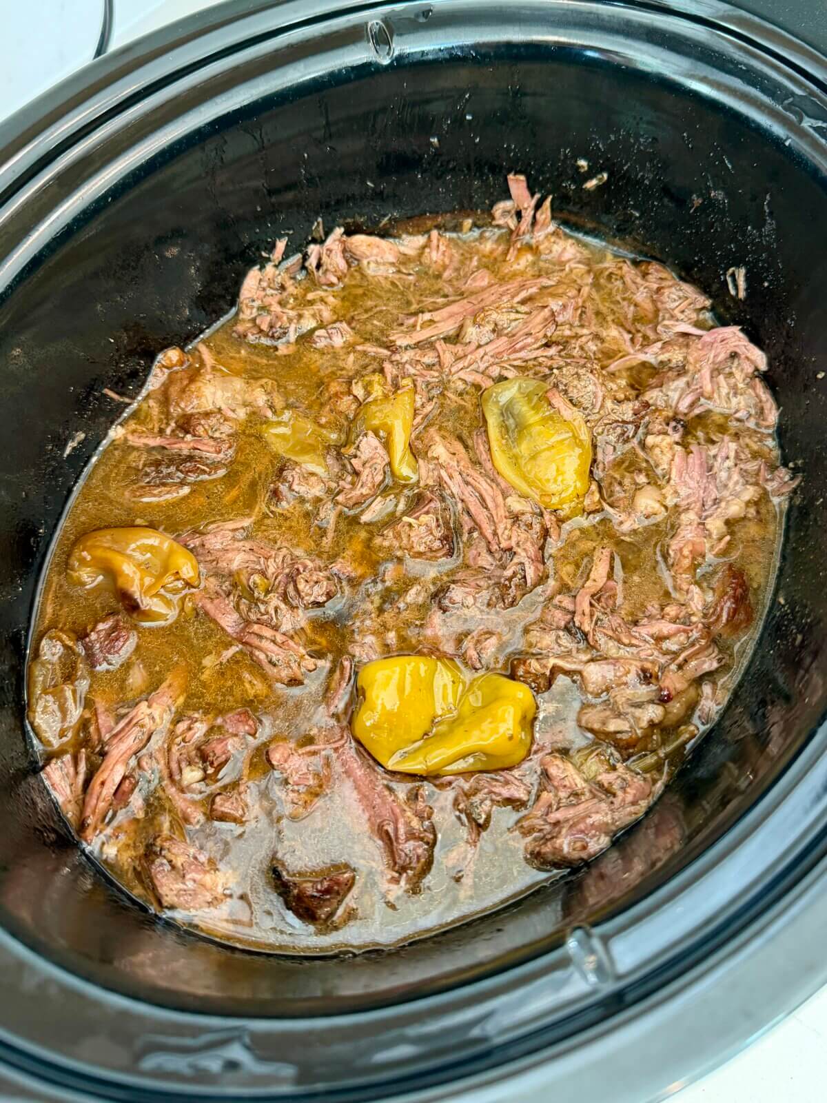 Recipe testing the Mississippi pot roast in a slow cooker.