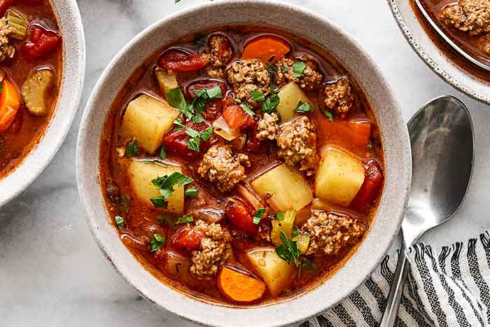 How to make hamburger soup.